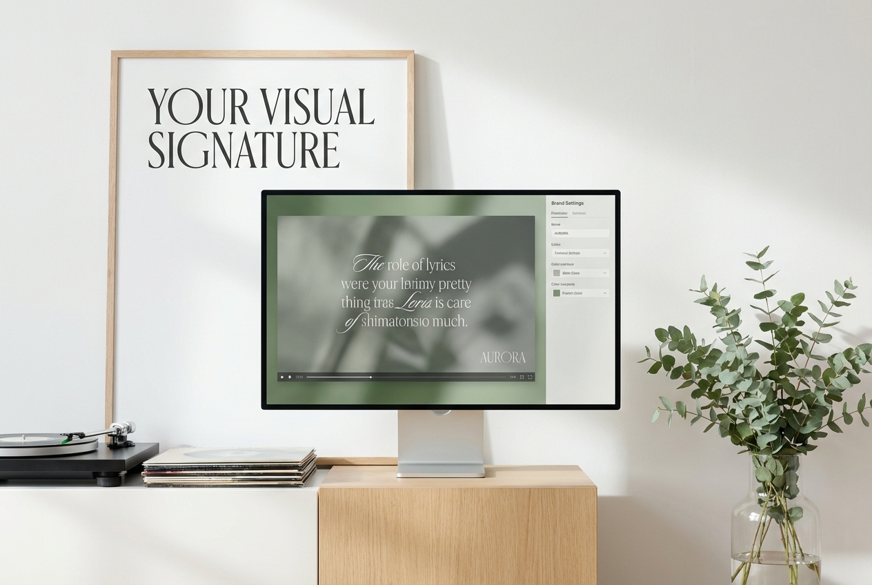 Typography styling in lyric music video maker