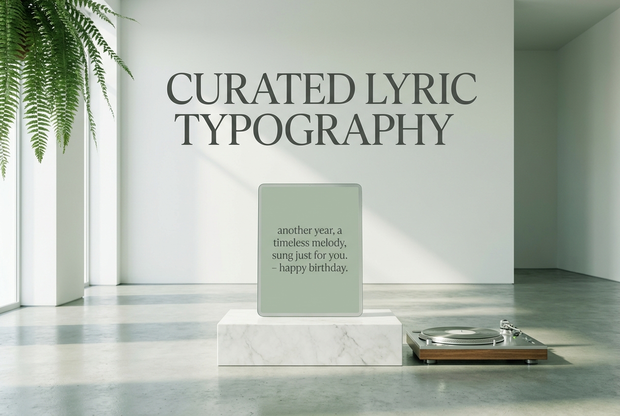 Birthday video maker typography options for custom lyrics