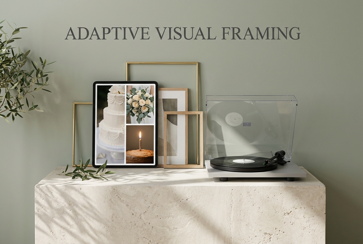 Birthday video maker adapting layouts for event photos