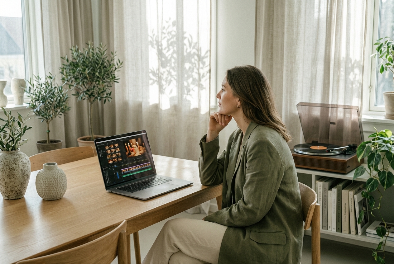 Birthday video maker interface for intimate family gatherings