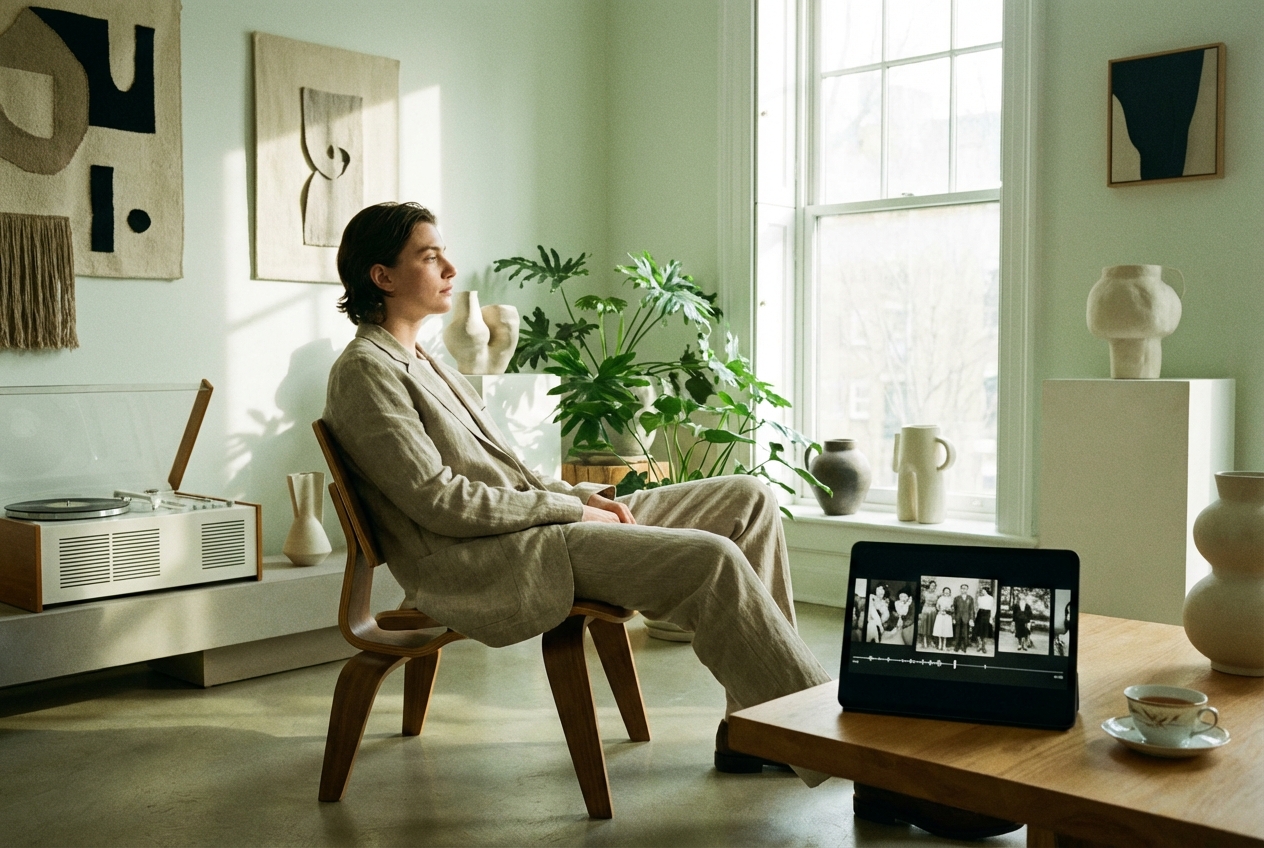 Birthday video maker showing elegant typography for tributes