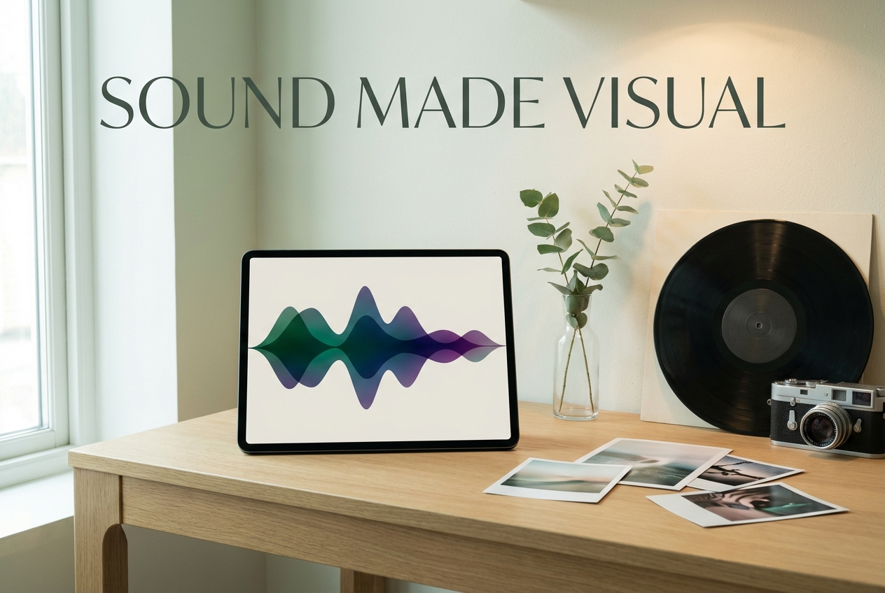 Slideshow maker with music audio wave effects