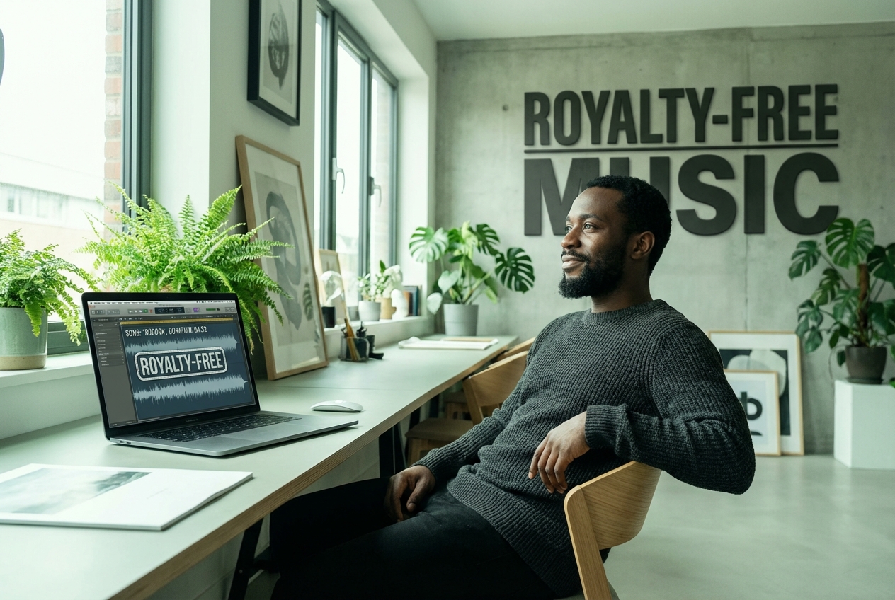 Royalty-free music created by text to song AI generator for creators