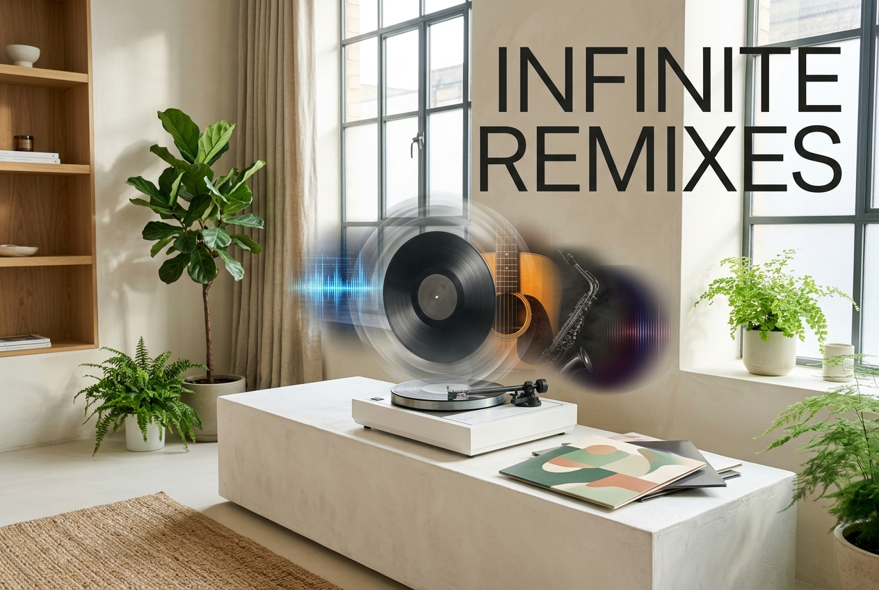 AI Remixer transforming song across multiple music genres