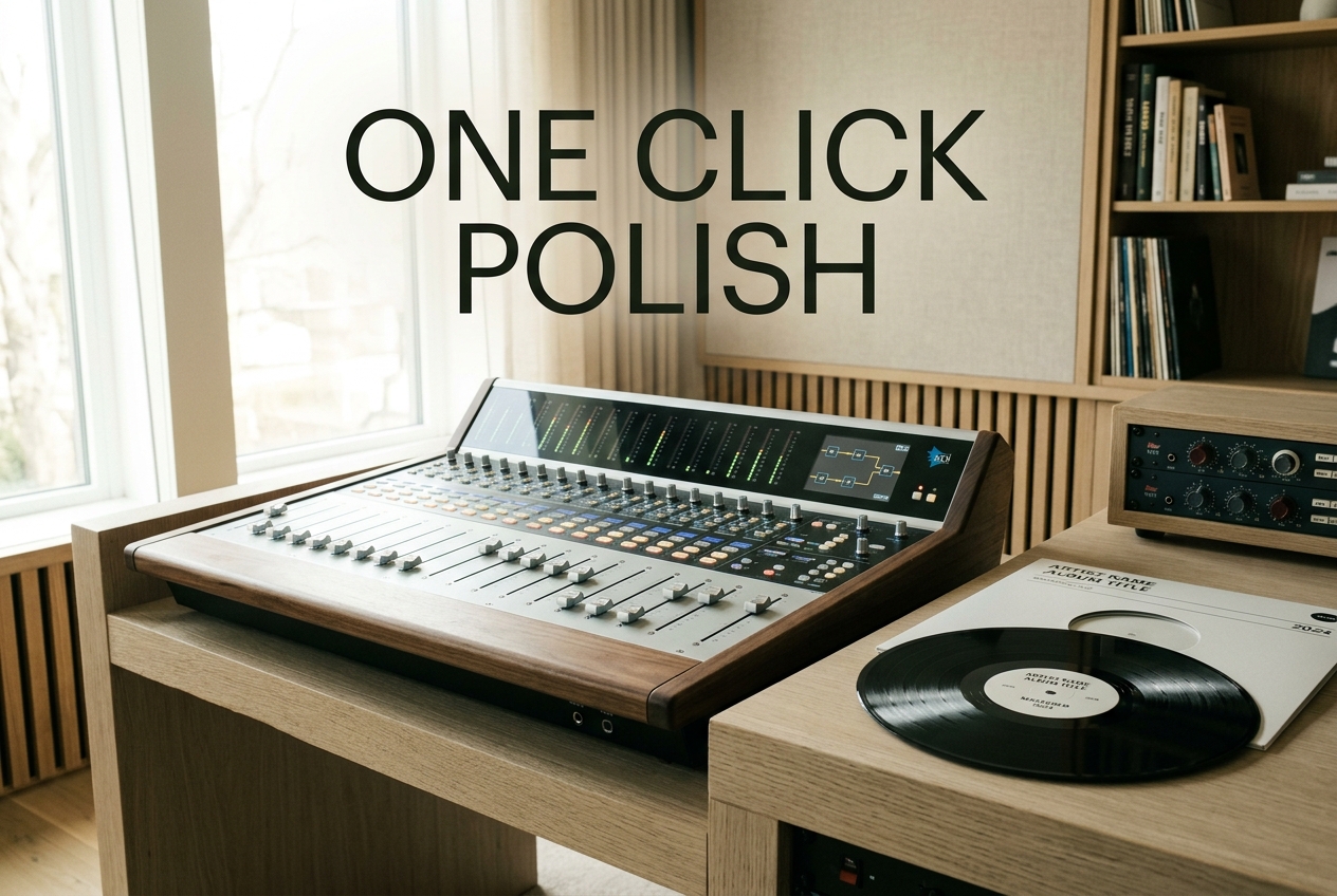 AI Song Remixer applying automatic audio enhancement