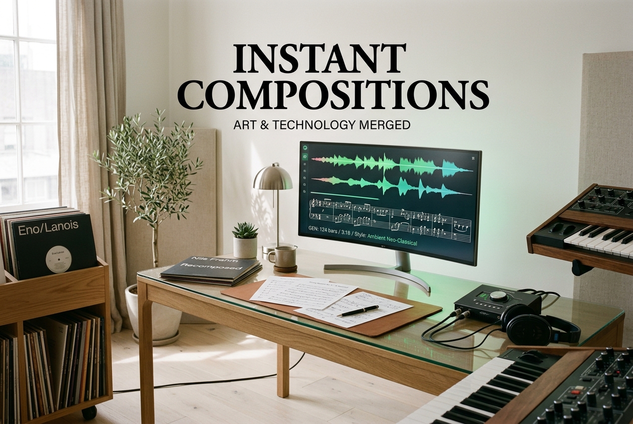 AI instrumental maker generating music composition