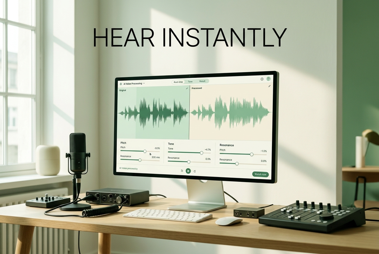 AI Song Voice Changer with real-time audio preview
