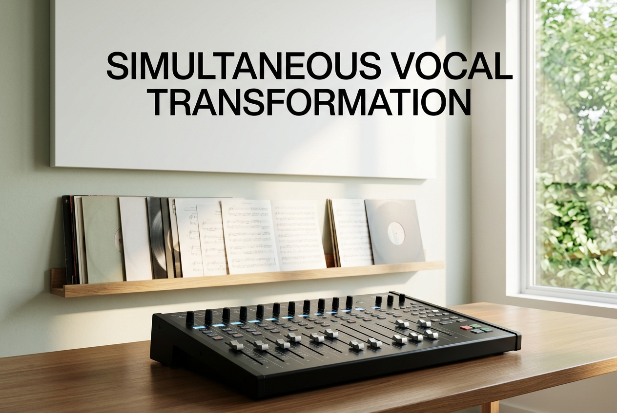 Free AI Song Voice Changer processing multiple vocal tracks