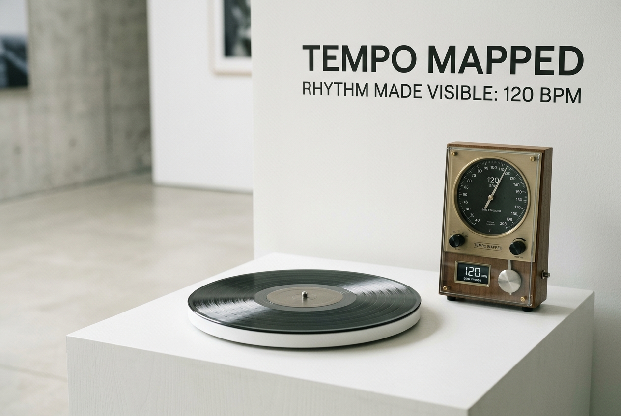 Online beat key finder displaying BPM detection results