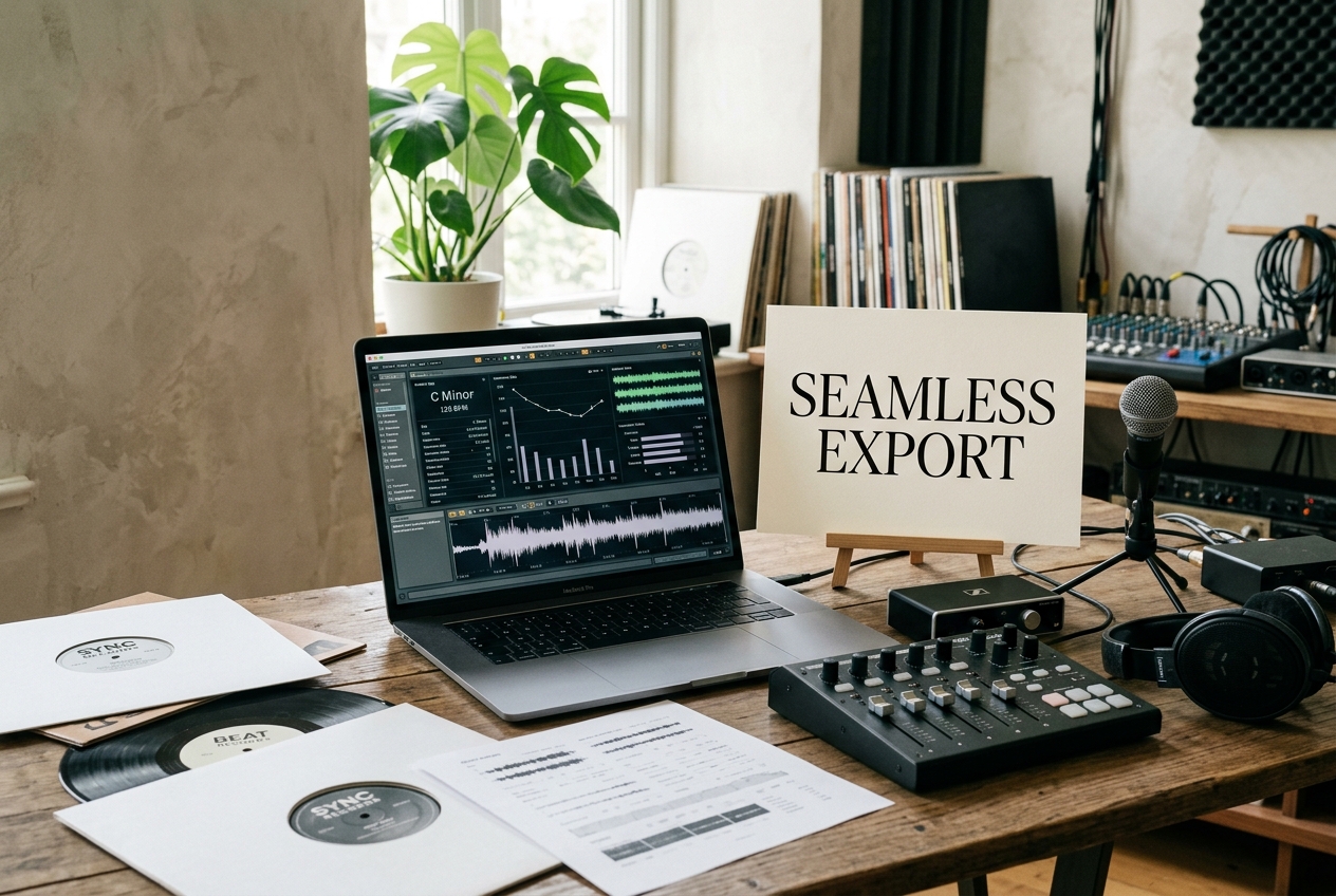 Beat key finder online export options and integration features