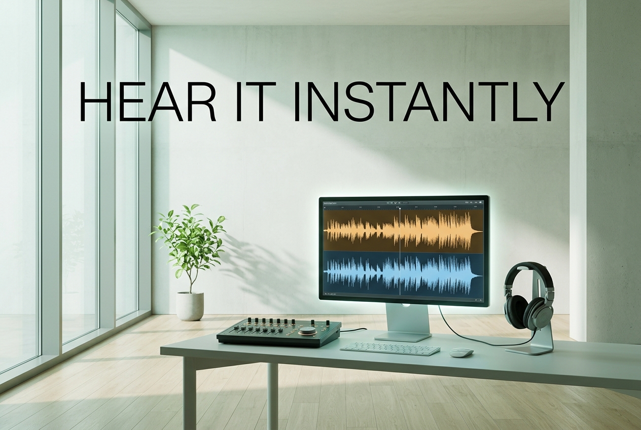 Real-time audio preview waveform display