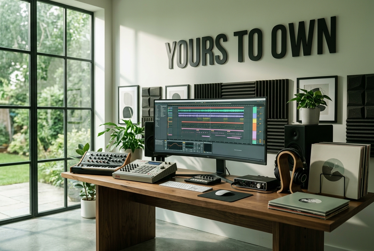 Royalty-free beat generator producing copyright-free music