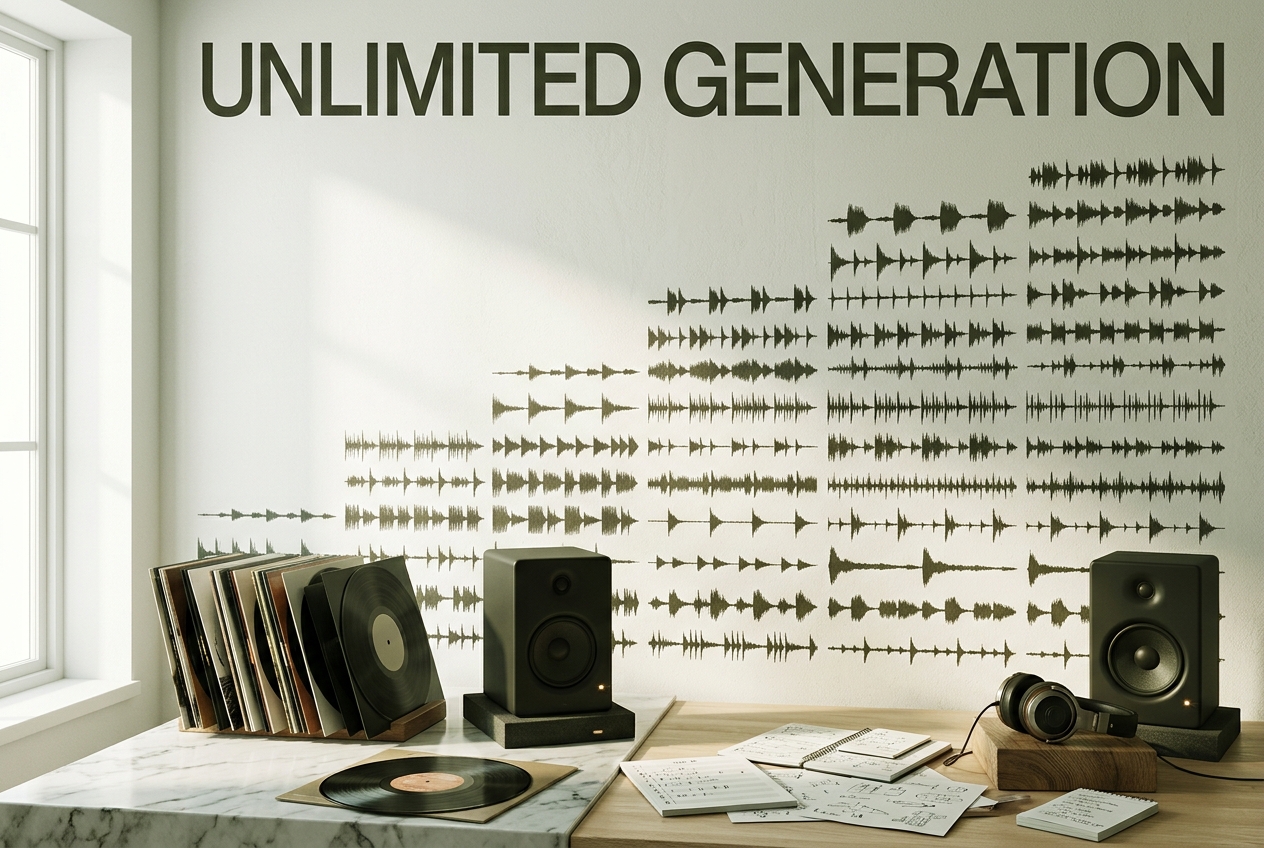 Unlimited beat generation from AI music creation tool