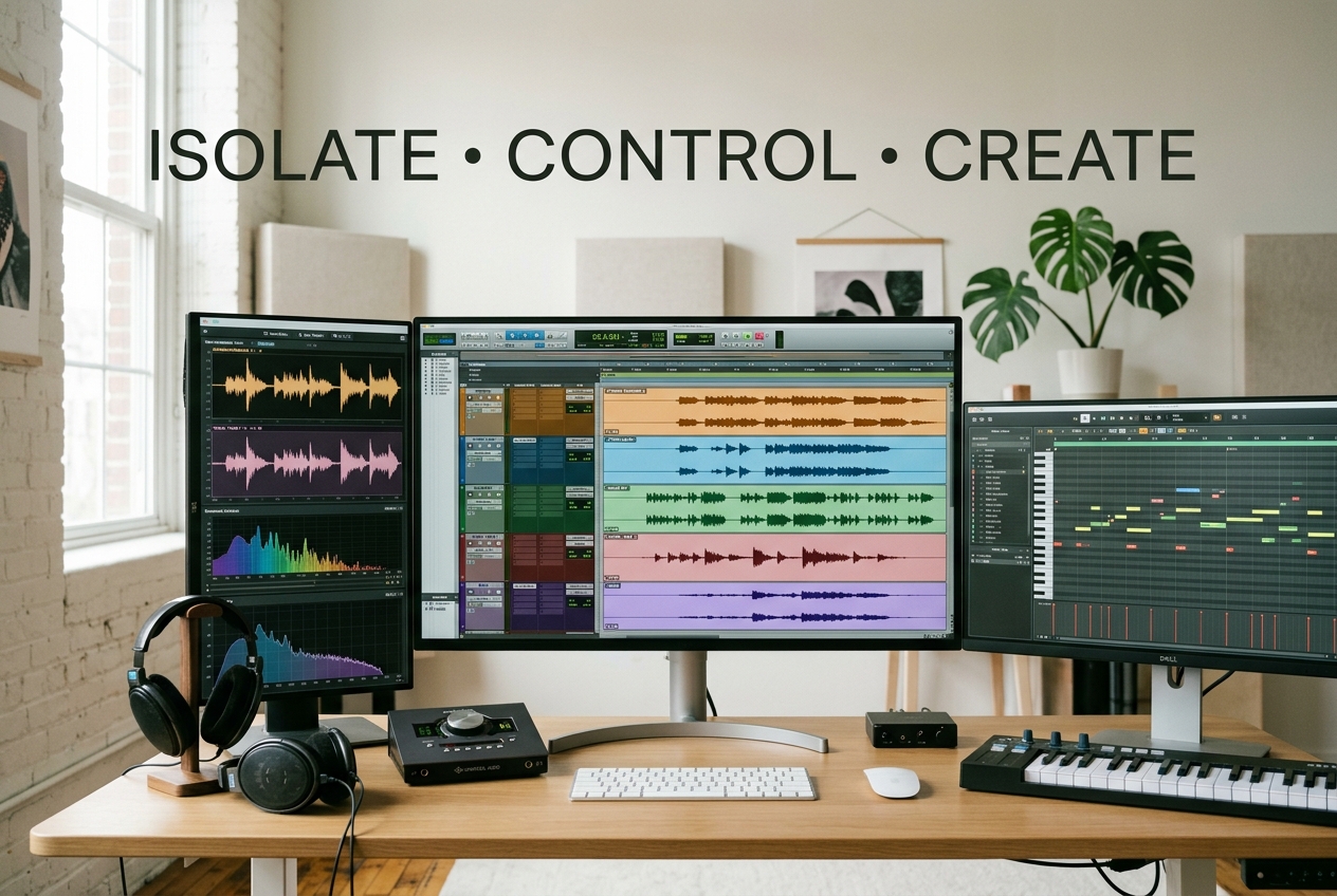 Audio to MIDI AI separating instruments into tracks