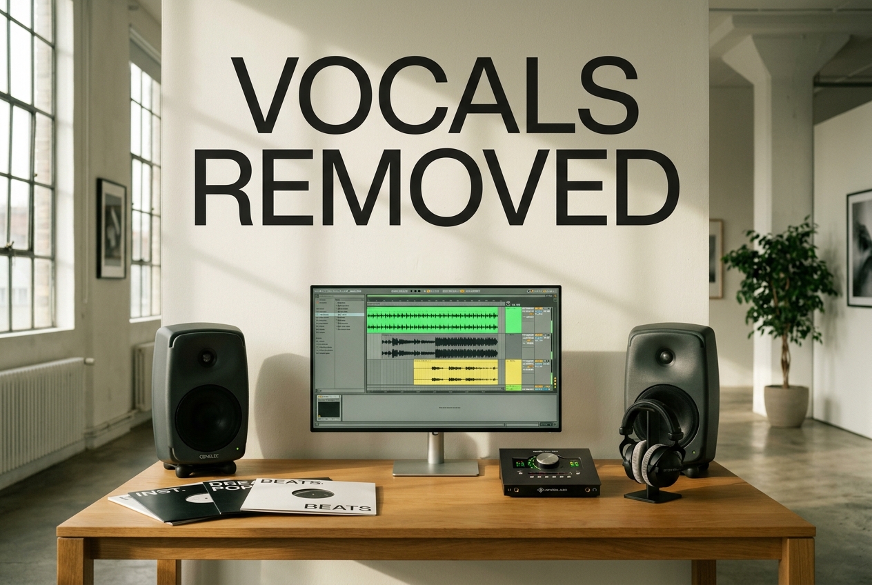 Acapella remover creating instrumental stems