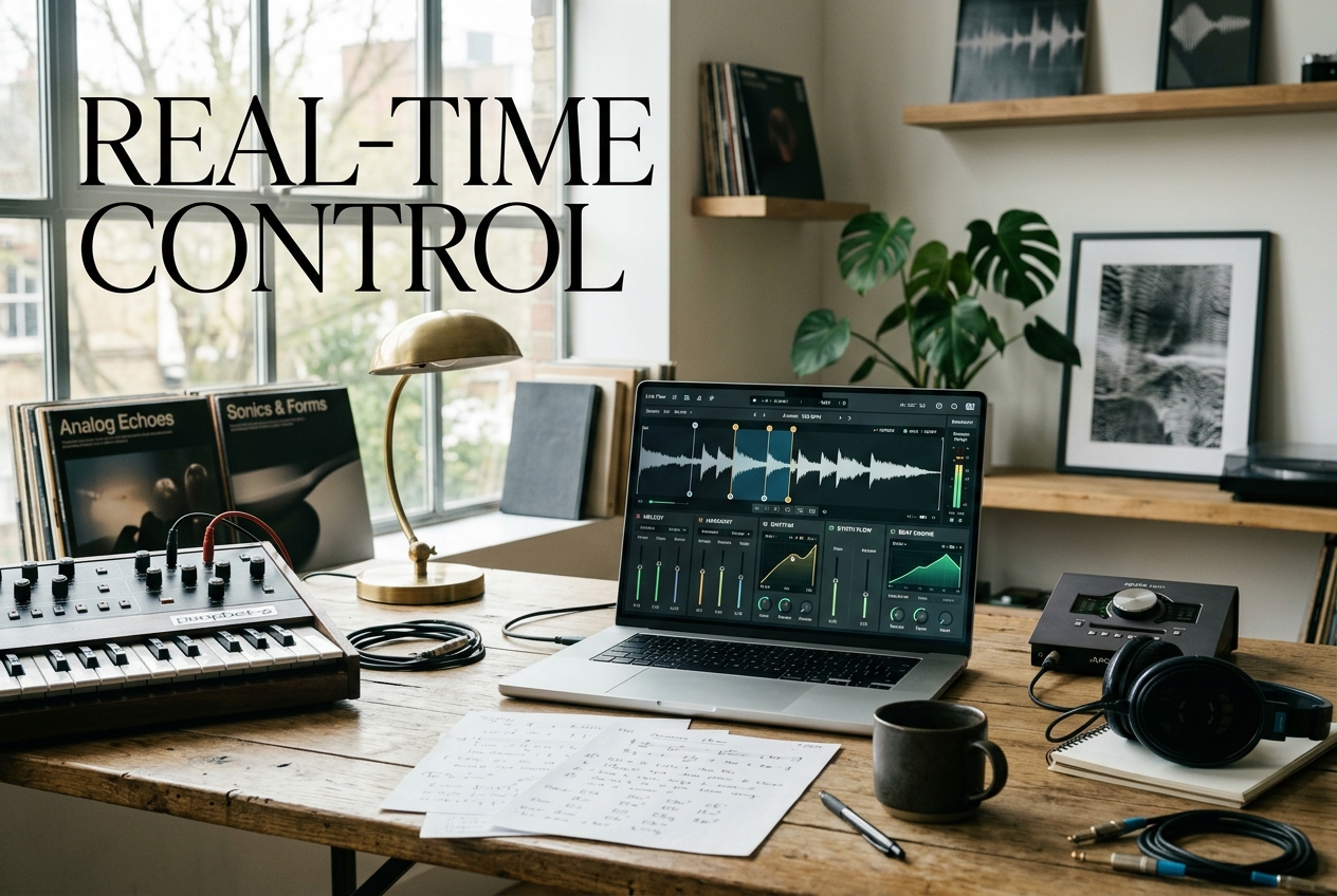 Instrumental AI online editor with real-time controls