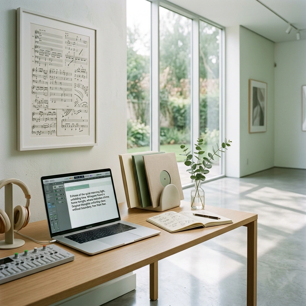 Royalty-free lyrics from AI lyric writer tool