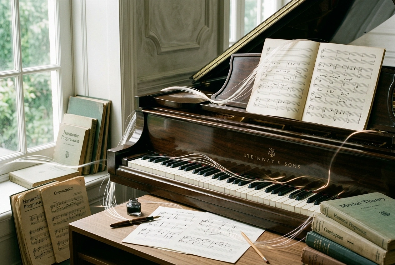 AI Piano harmonic accompaniment and chord voicing generation