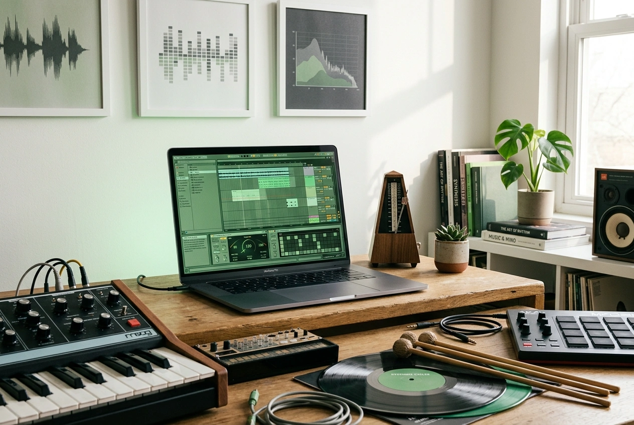 AI Electronic Music Generator tempo control panel