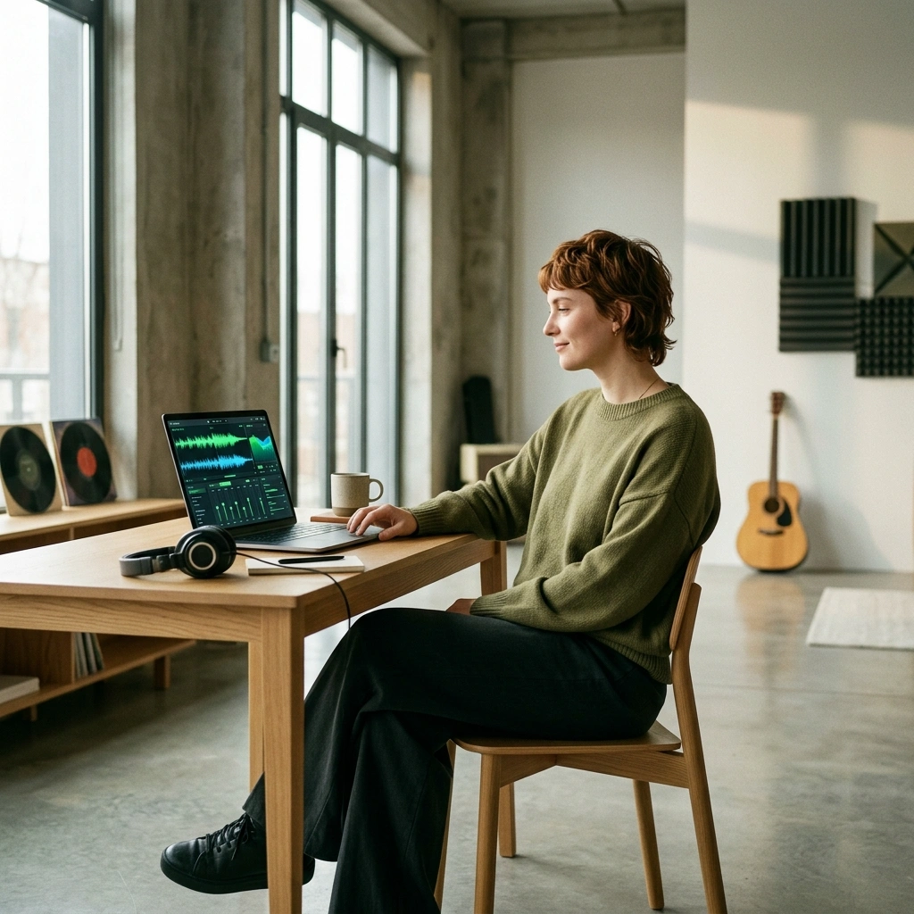 Content creator with AI Electronic Music Generator tracks