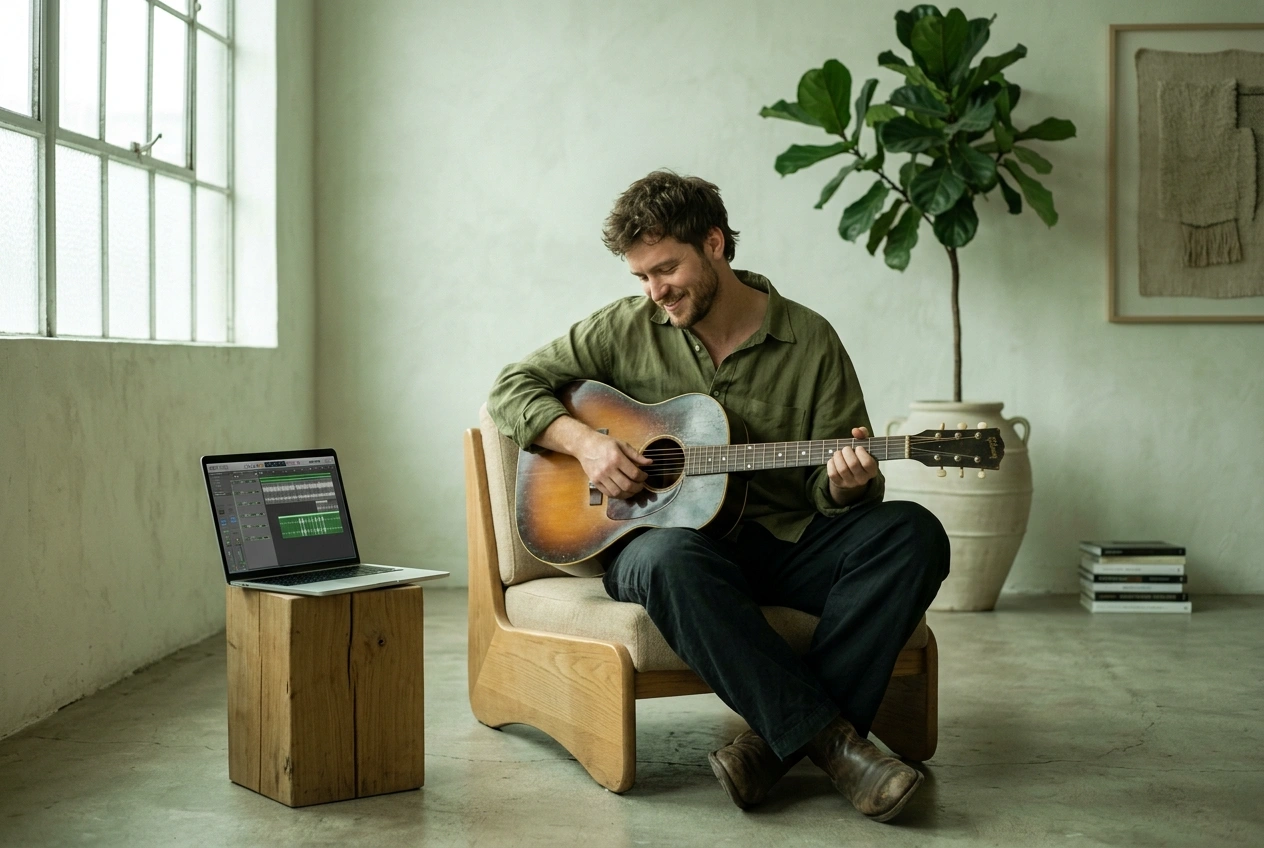 Songwriter using AI Folk Pop Music Generator