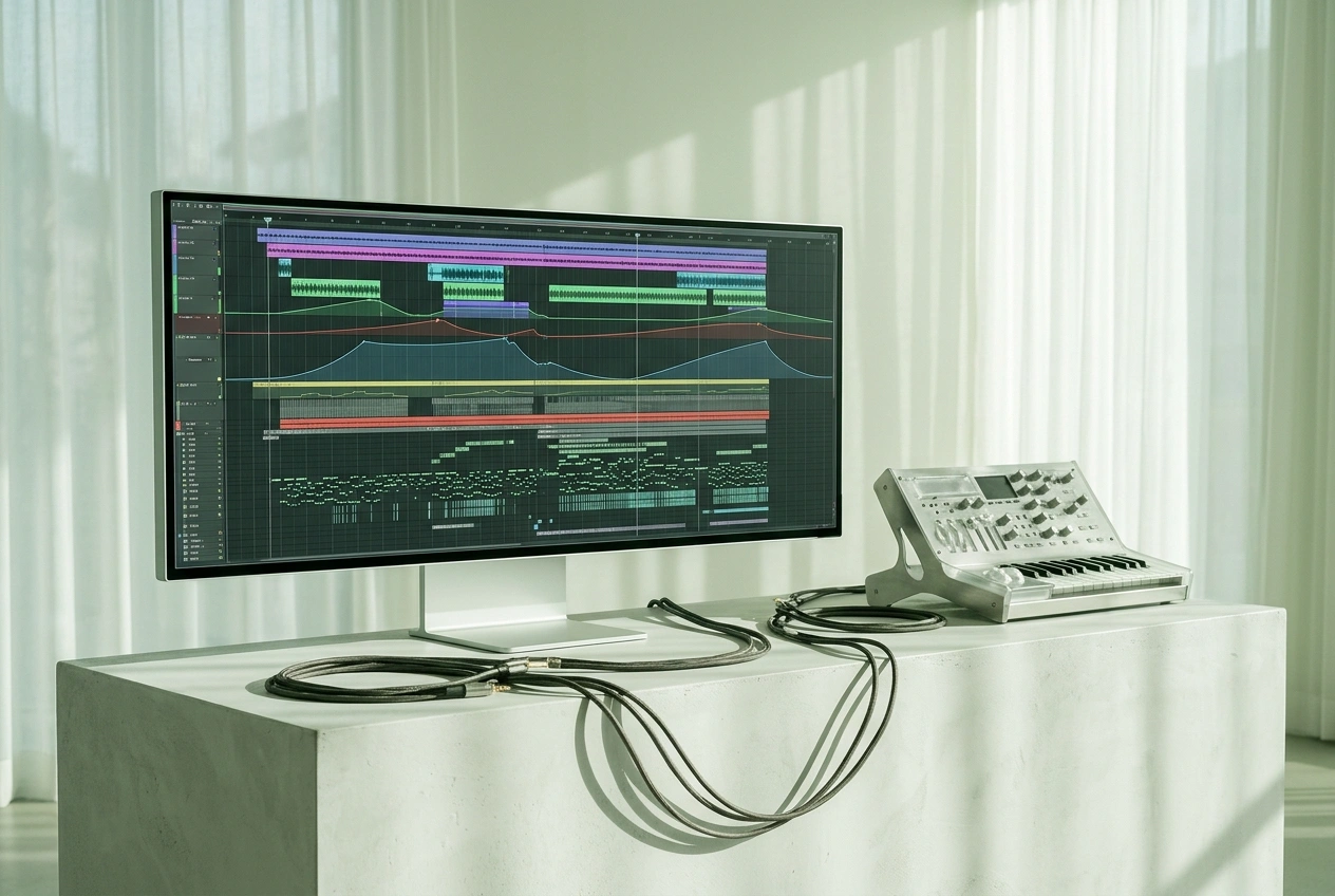AI Hyperpop Music Generator crafting long audio tracks