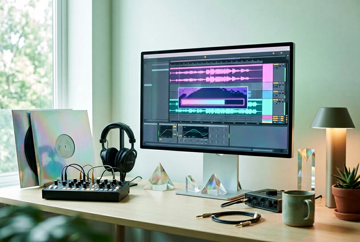 AI Vaporwave Music Generator creating track in seconds