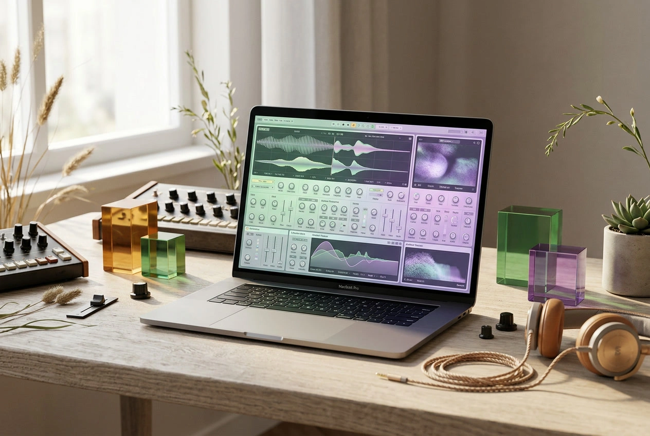 AI Vaporwave Music Generator style customization interface