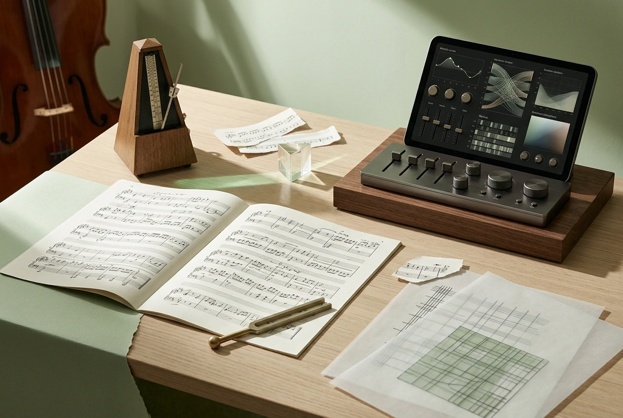 AI classical music generator interface with mood customization controls