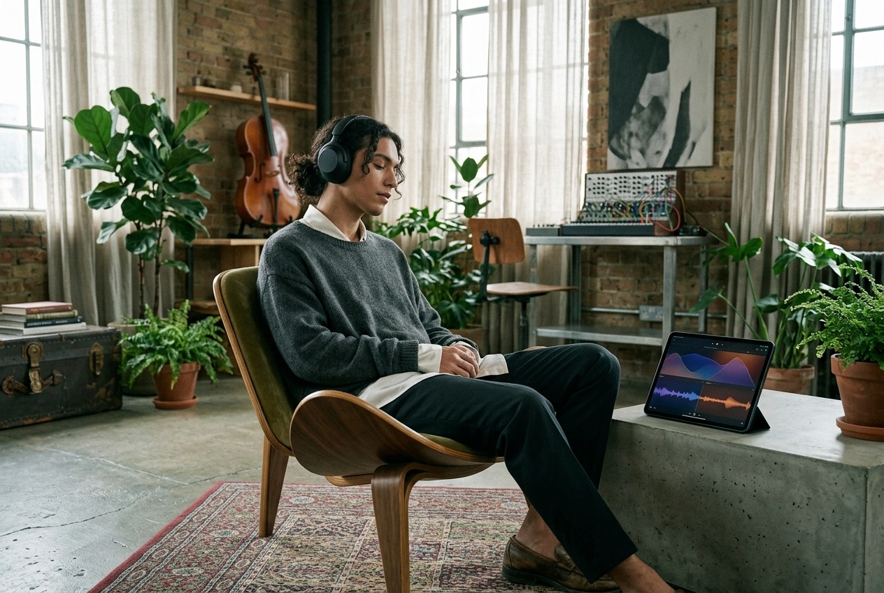 Creative online AI Mashup Music Generator interface