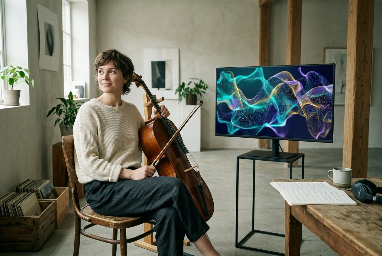 AI music visualizer rendering final video