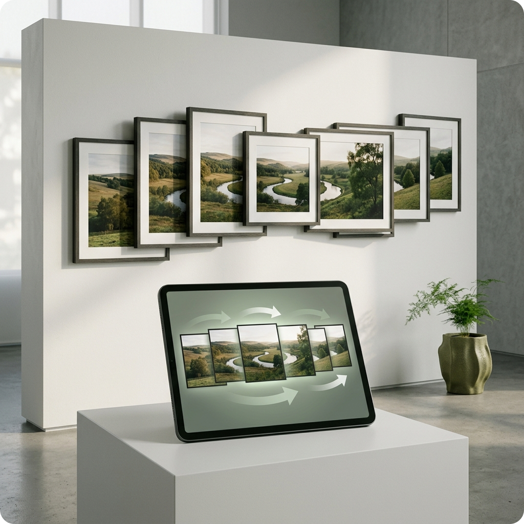 Photo video maker interface showing image to video transformation