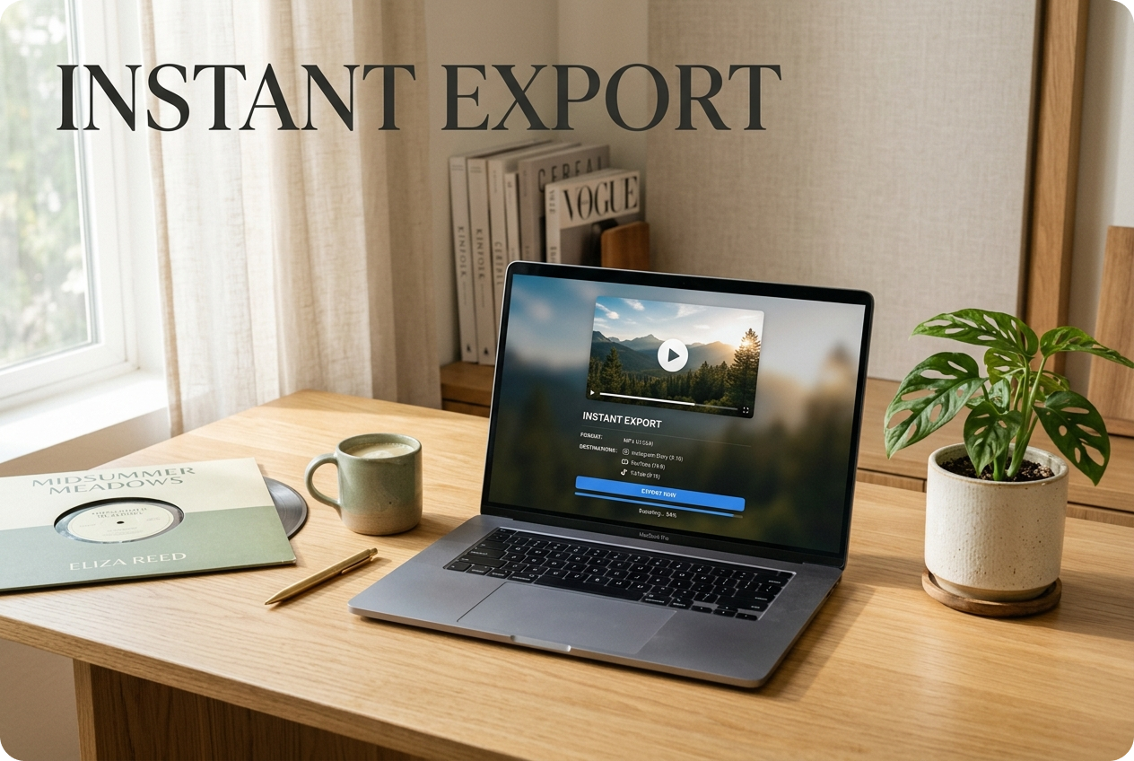 Export options in photo video maker for multiple formats