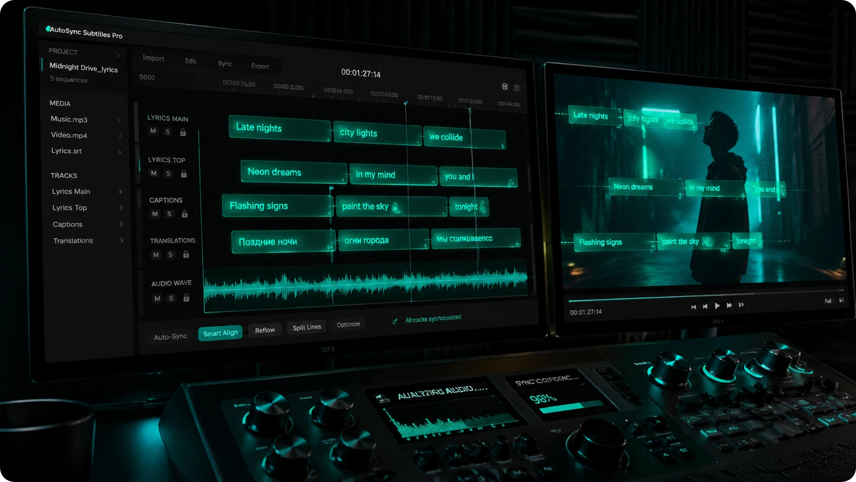 Beat abgestimmte Bearbeitung und Sync