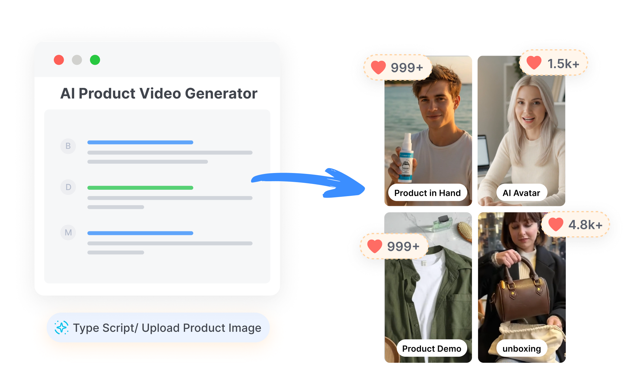 <span style="font-weight:700;color:#3B8EFF;">KI-UGC-Video-Generator</span> für authentische Werbeanzeigen
