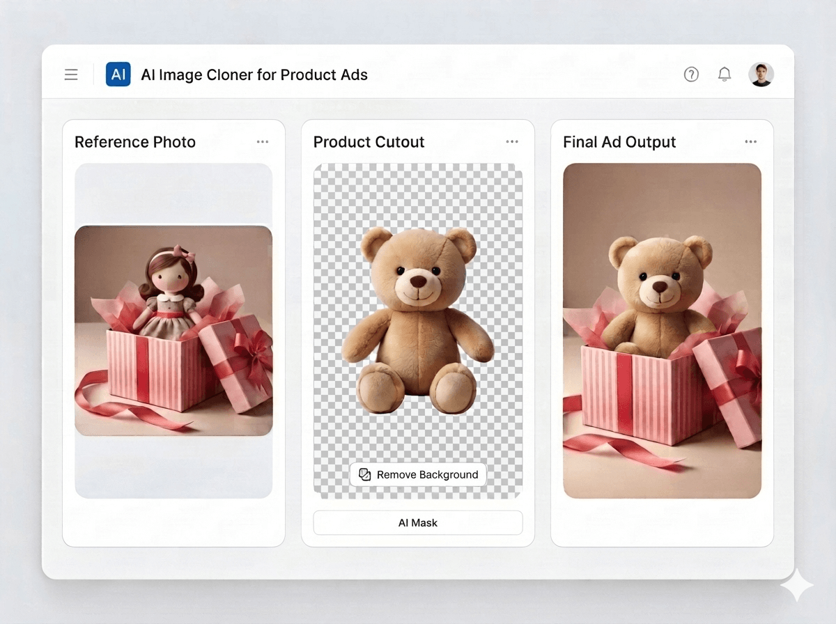 Cloner immagini AI per ads