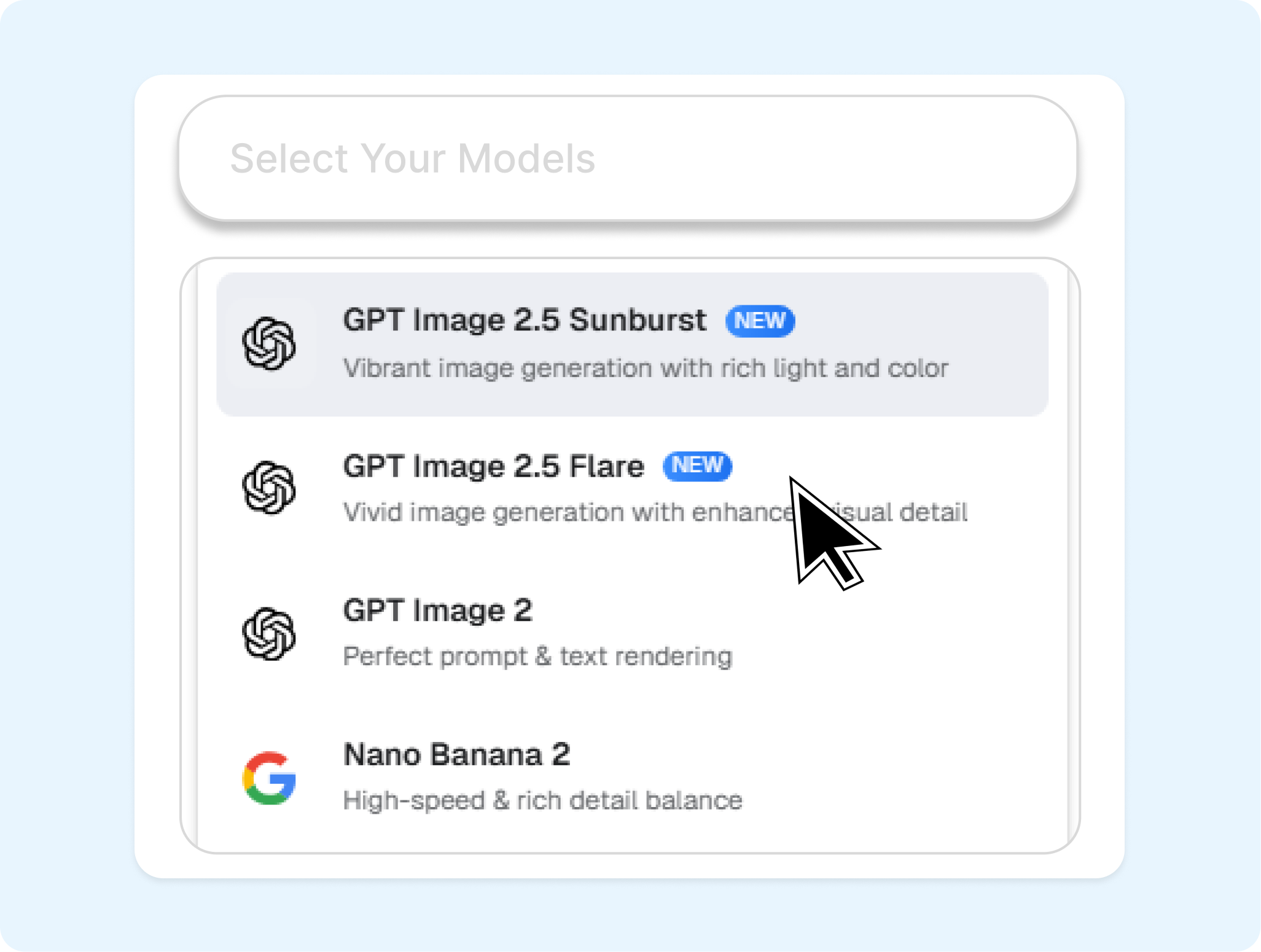 1. Select Flare and Add Your Input