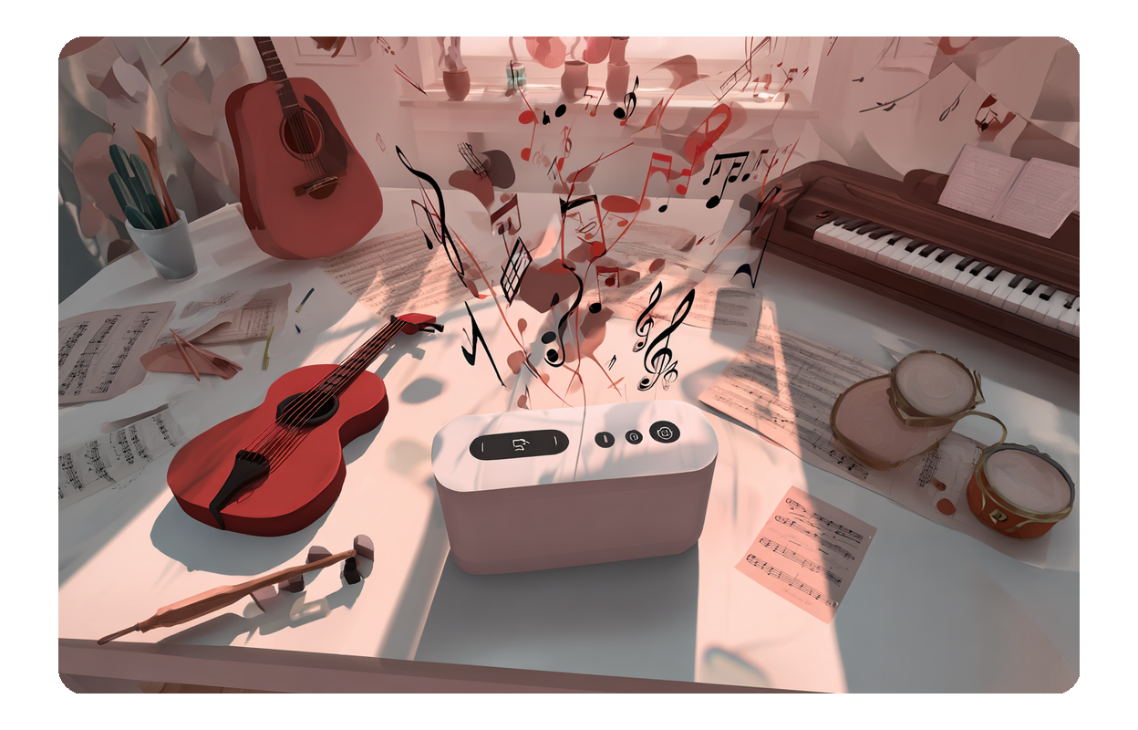 文字轉音樂 AI 人聲音樂生成器介面。