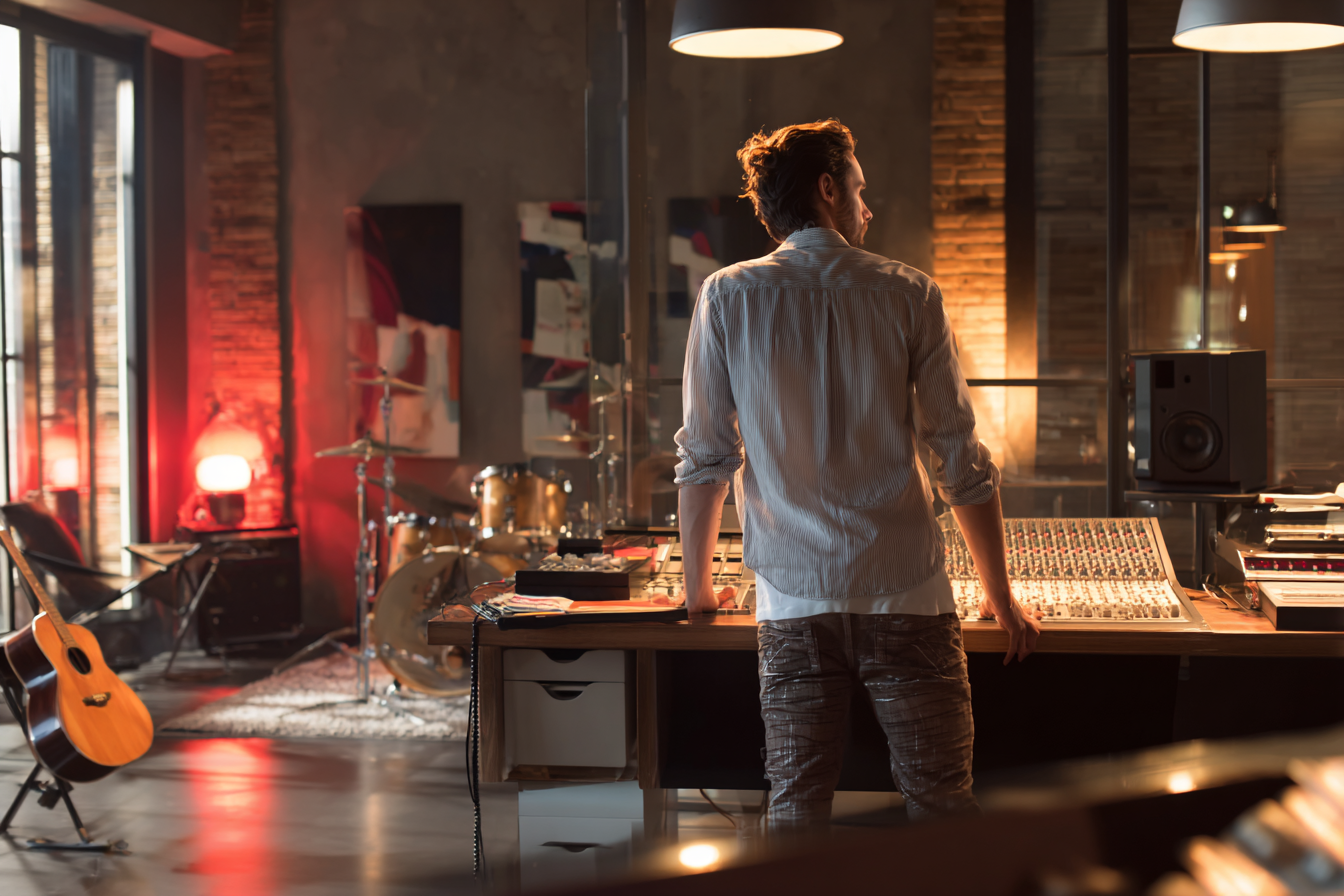 Producer creating hip hop beats