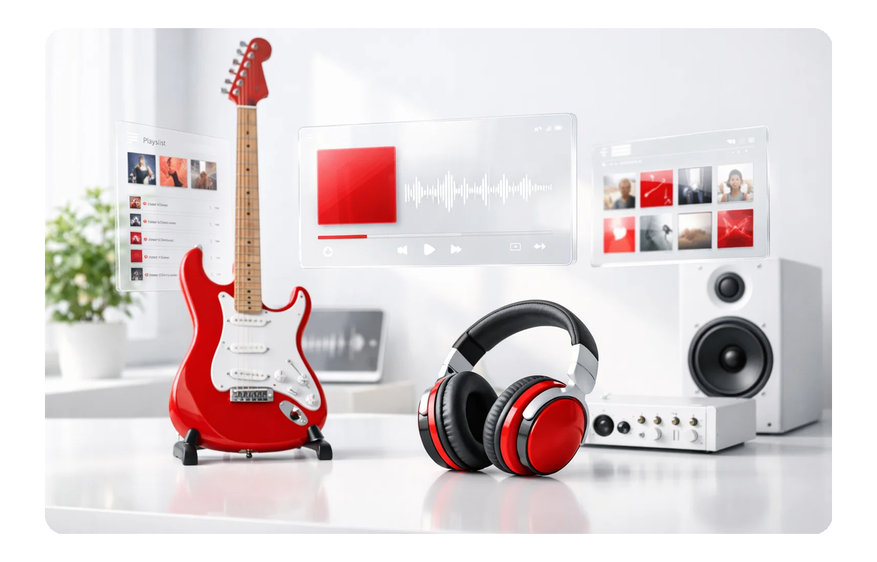 Diverse ambient music generator mood selection