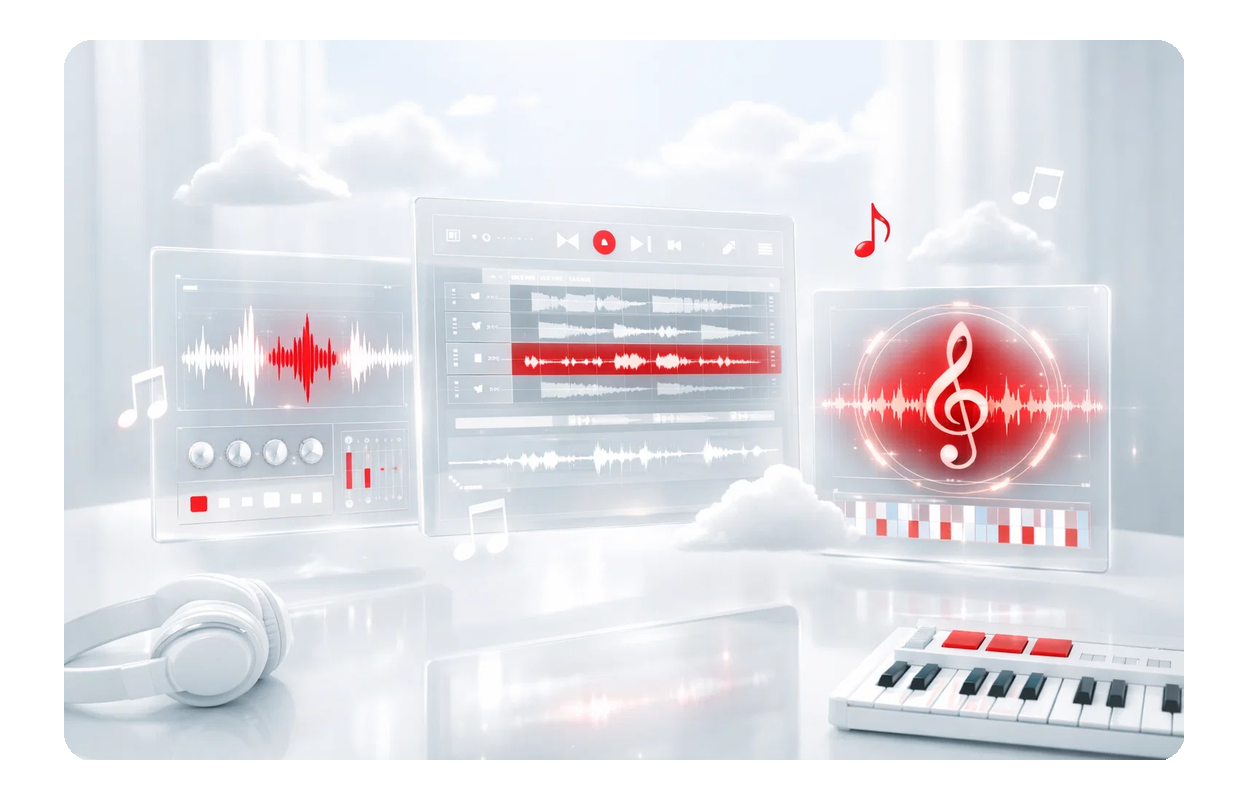 AI creating unique melodies and harmonies.