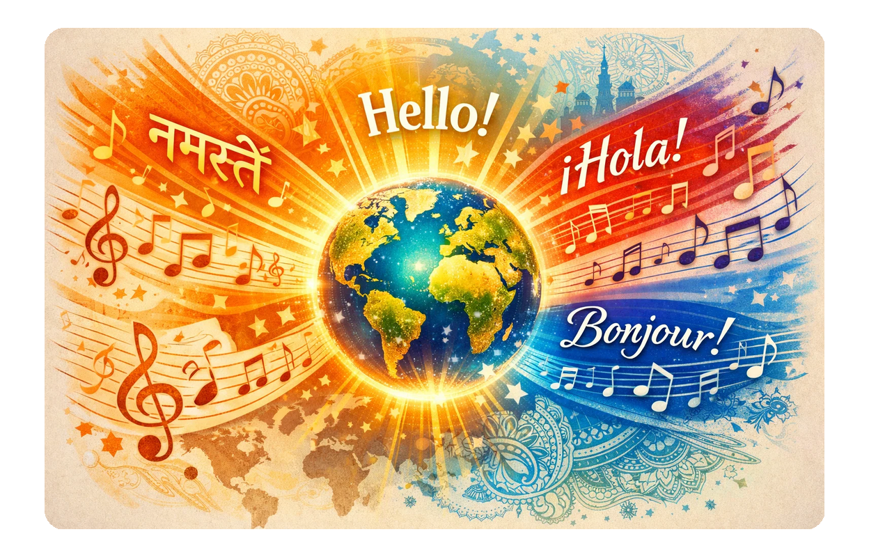 Multi-language options in AI Lyrics Generator Hindi.