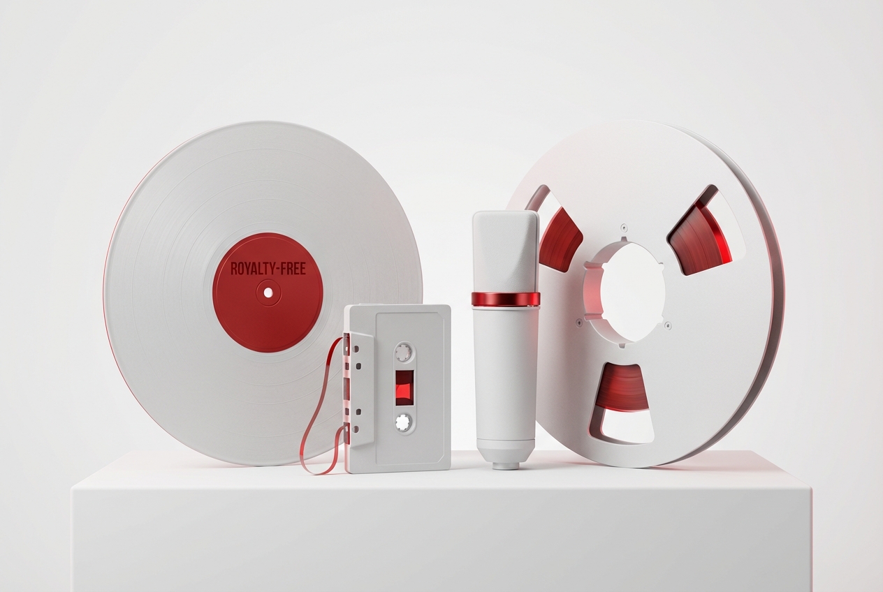 Royalty free badge on cheer music maker