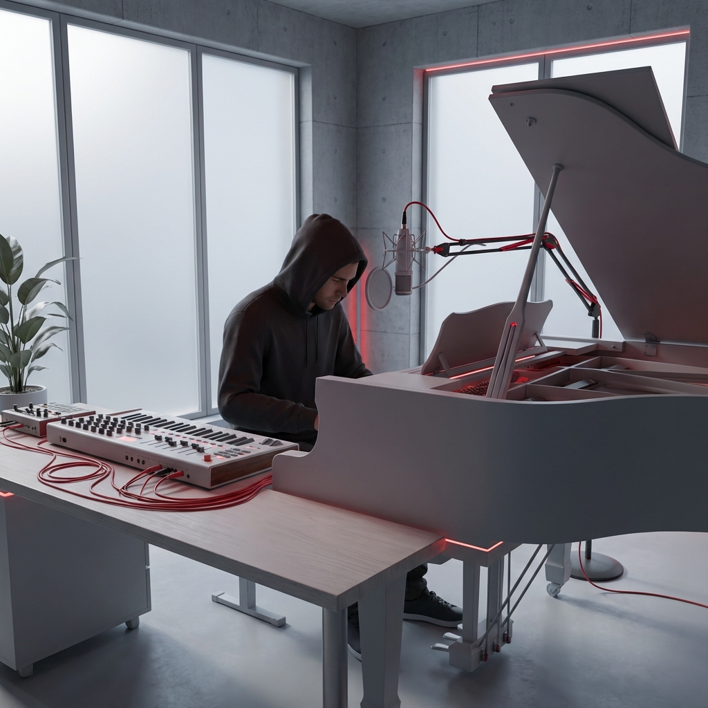 Game developer generating piano beat maker tracks