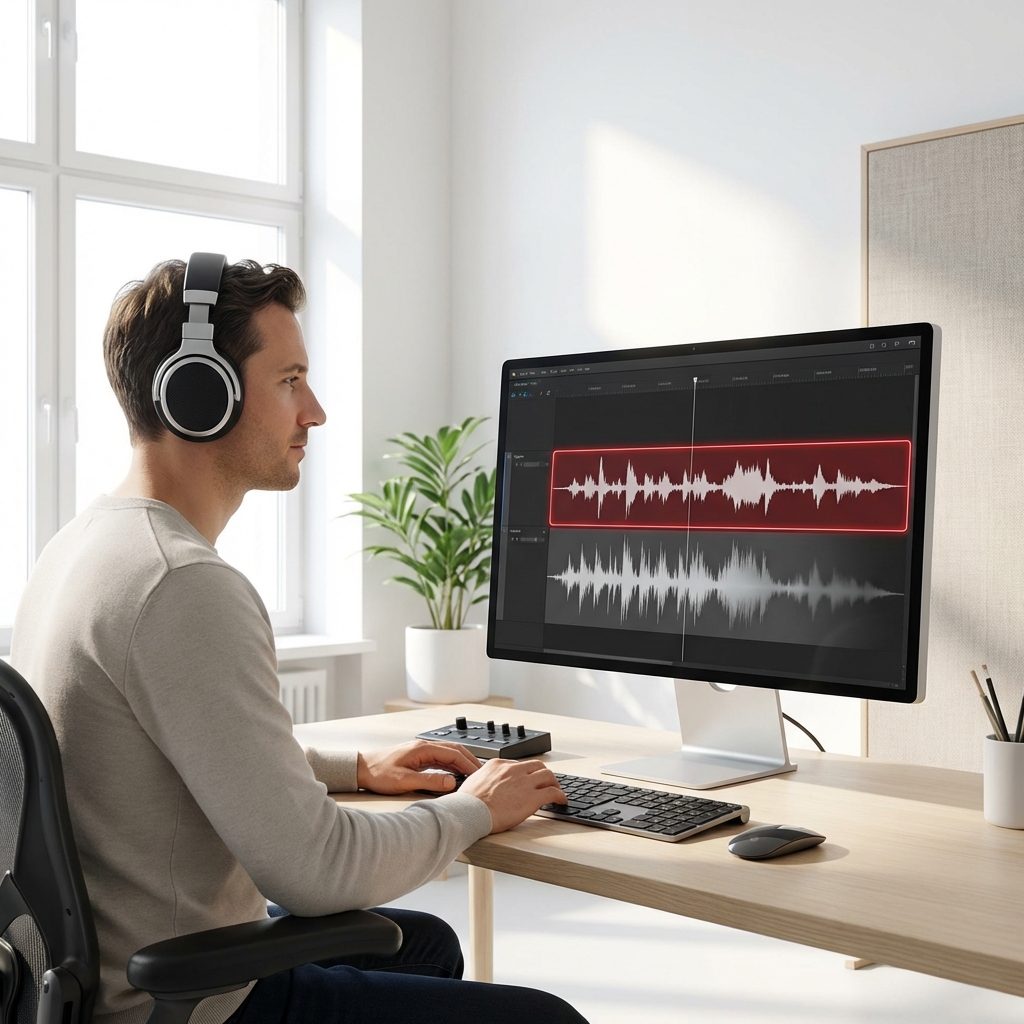 Video editor using tool to remove background music