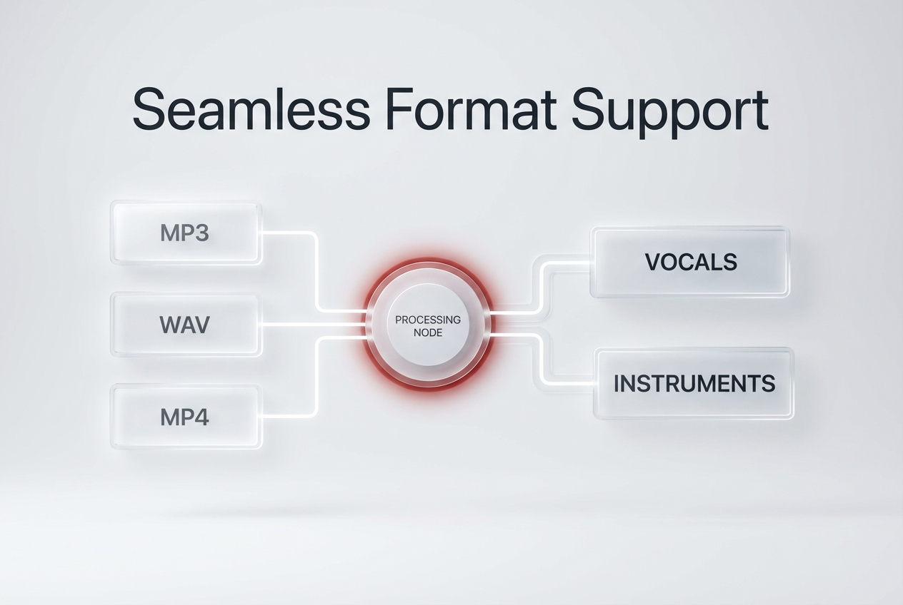 Supported formats to remove background music online