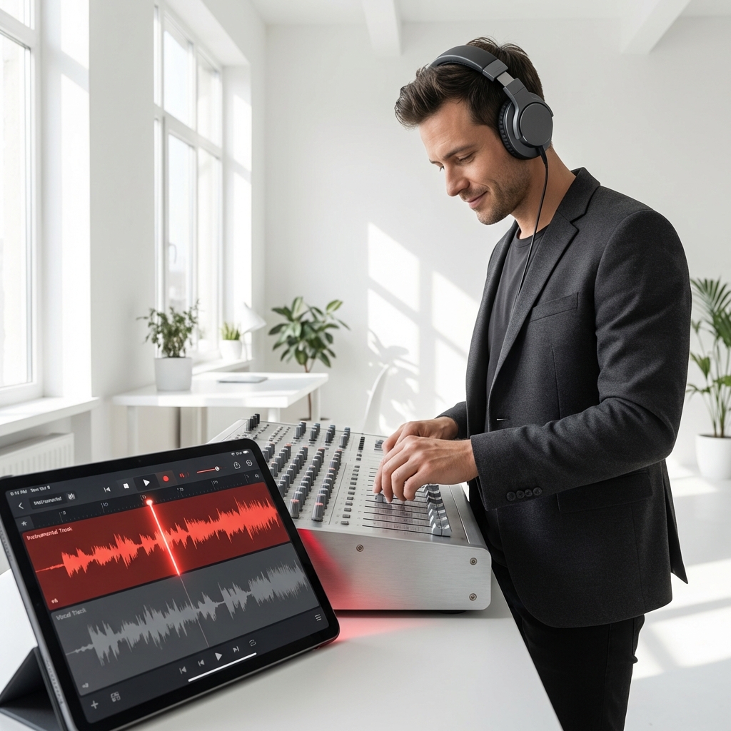 DJ mixing tracks with song to instrumental converter