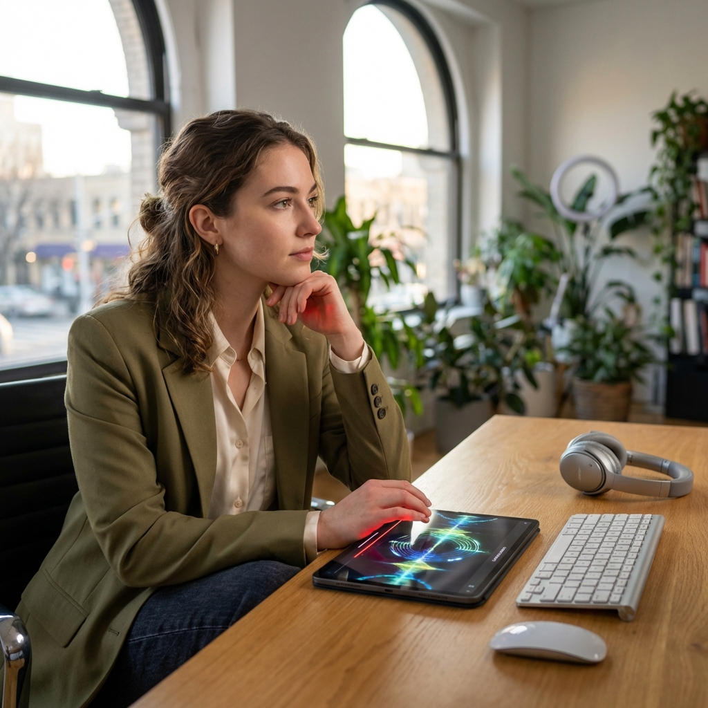 Content creator using Spotify Music Visualizer