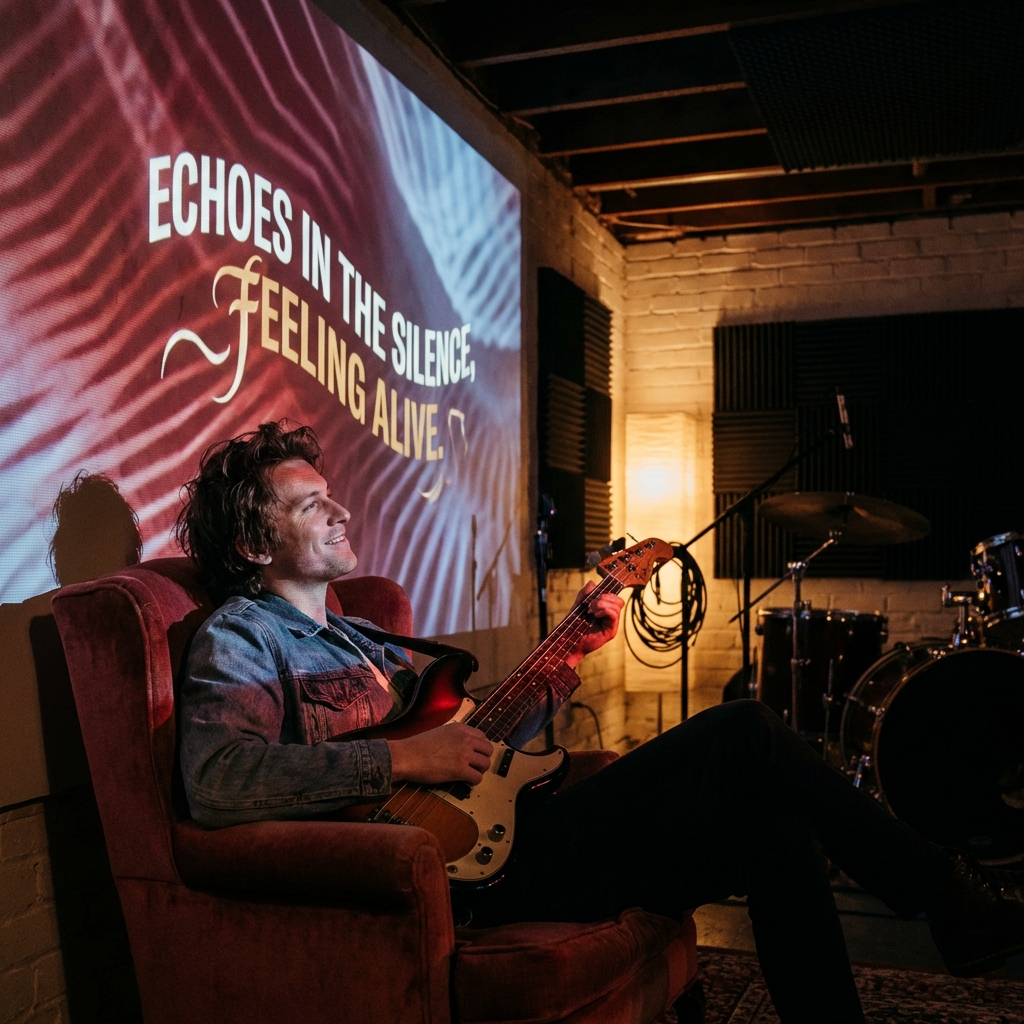 Musician trying the Spotify Music Visualizer