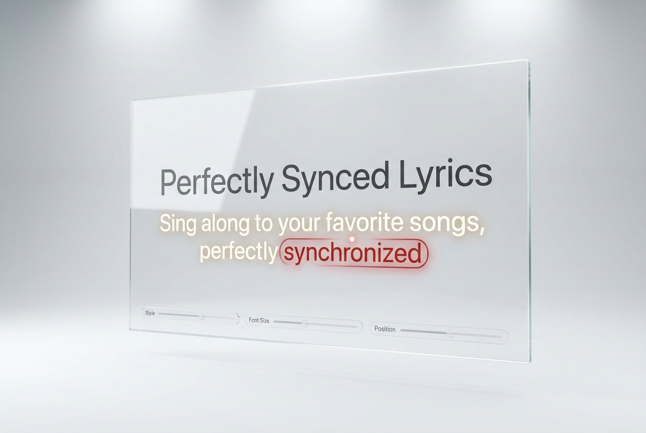 Custom lyric subtitles Youtube Music Visualizer feature